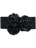 Ainea Sequinned Rose Belt - Black