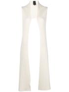 Pierantoniogaspari Long Ribbed Knit Gilet - White
