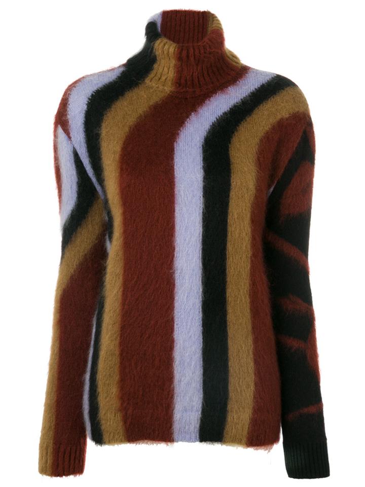 No21 Mixed Pattern Roll-neck Sweater - Red