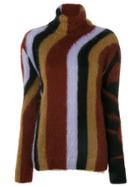 No21 Mixed Pattern Roll-neck Sweater - Red