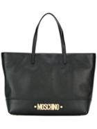 Moschino Letters Tote, Black, Calf Leather