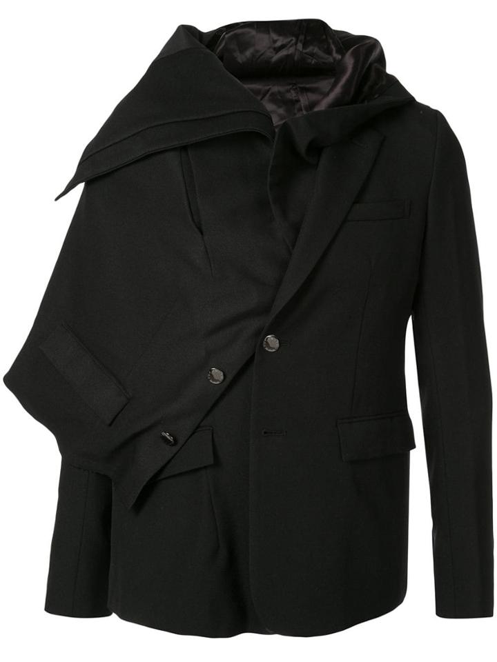 Fumito Ganryu Short Asymmetric Jacket - Black