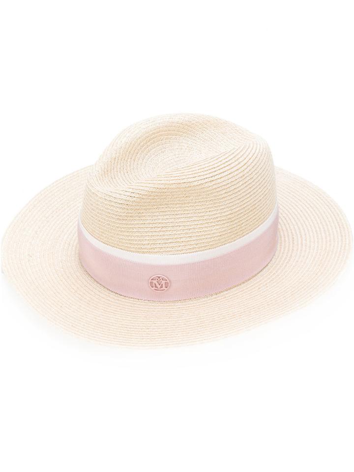 Maison Michel Straw Band Hat - Nude & Neutrals