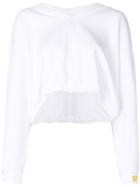 Styland Oversized Hood Cropped Sweater - White
