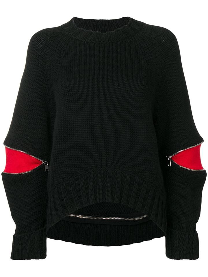 Alexander Mcqueen Zipped Sleeve Jumper - Black