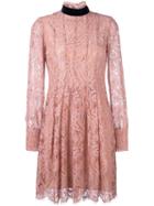 Msgm Long Sleeved Lace Dress