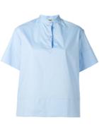 Fay - Short Sleeved Shirt Top - Women - Cotton/spandex/elastane - M, Women's, Blue, Cotton/spandex/elastane
