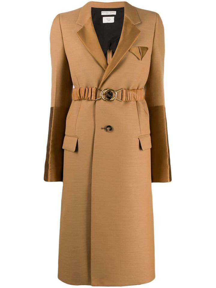 Bottega Veneta Single-breasted Panelled Coat - Brown