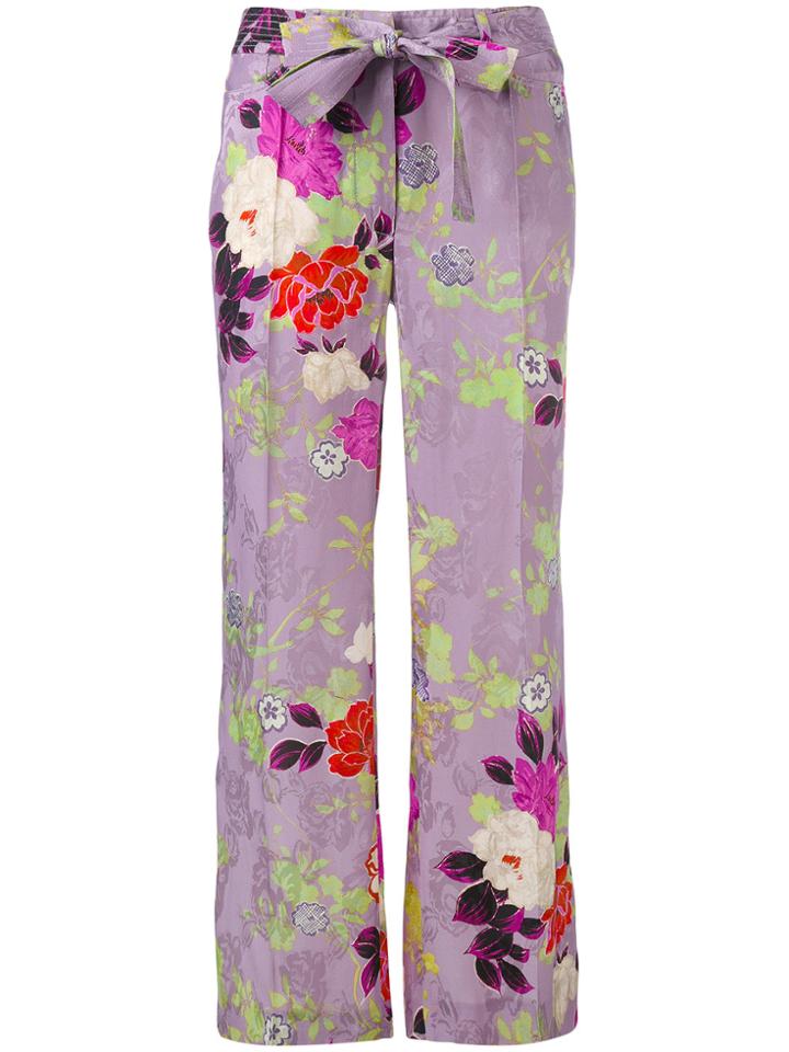 Etro Floral Flared Trousers - Pink & Purple