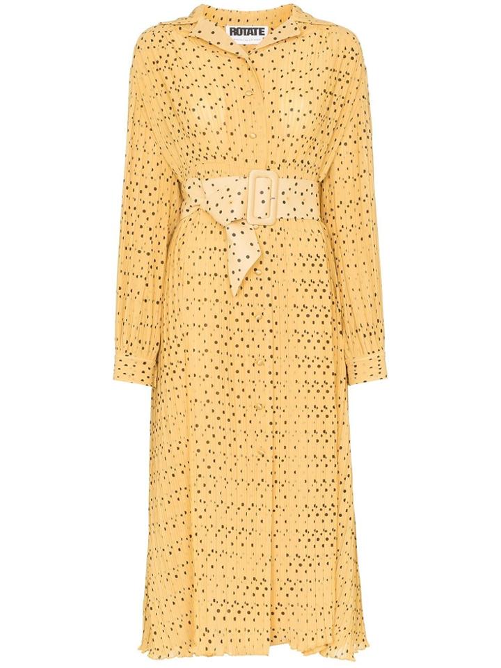 Rotate Polka-dot Tea Dress - Yellow