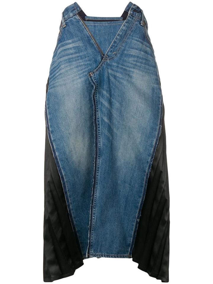 Junya Watanabe Deconstructed A-line Denim Skirt - Blue