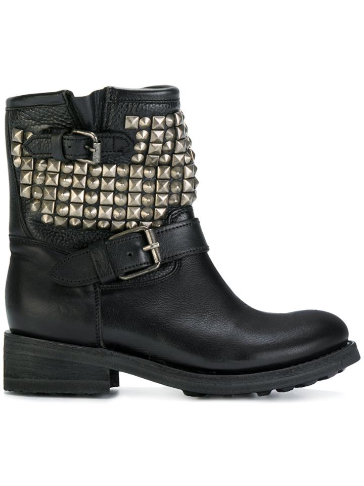 Ash Destroyer Studded Boots - Black
