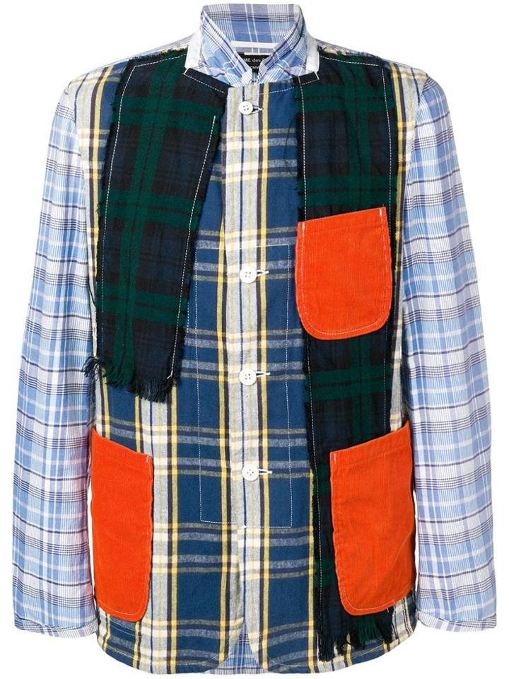 Comme Des Garçons Vintage Checked Patchwork Jacket - Blue