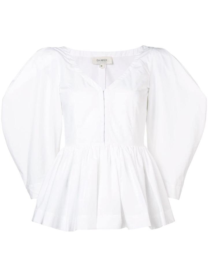 Isa Arfen Frill Trim Blouse - White