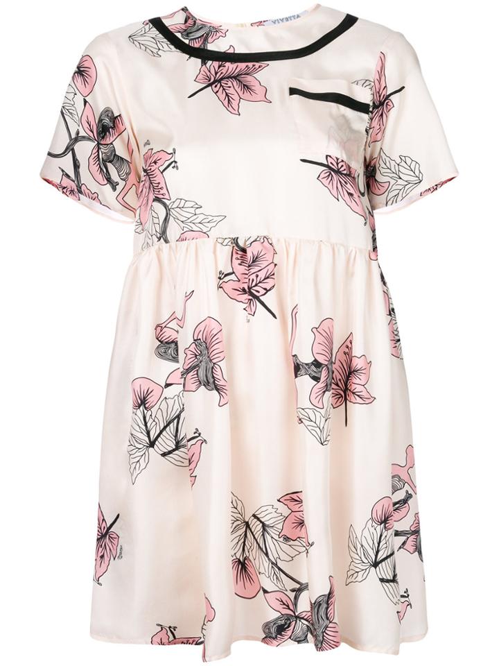 Vivetta Floral Flared Dress - Nude & Neutrals