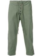 Greg Lauren Elasticated Waist Trousers - Green