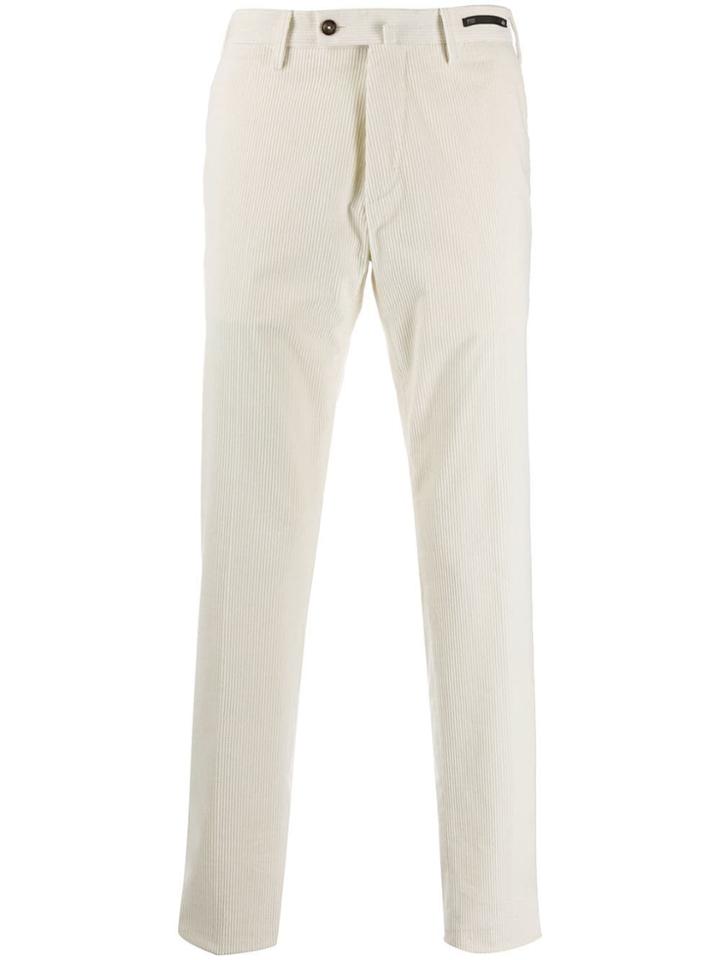 Pt01 Regular Fit Corduroy Chinos - White