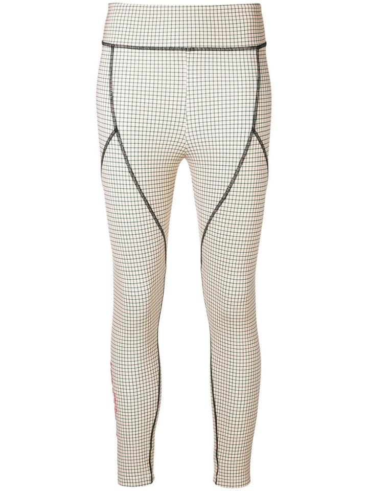 Fendi Fitted Check Logo Leggings - Blue