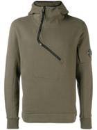 Cp Company Off-centre Zip Hoodie - Green
