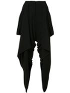 Gareth Pugh - Draped Wrap Cropped Trousers - Women - Polyester - 38, Black, Polyester