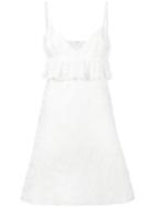 Giamba Ruffled Mini Dress, Size: 44, White, Cotton/polyester/polyamide
