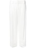 Cédric Charlier Belted High Waist Trousers - White