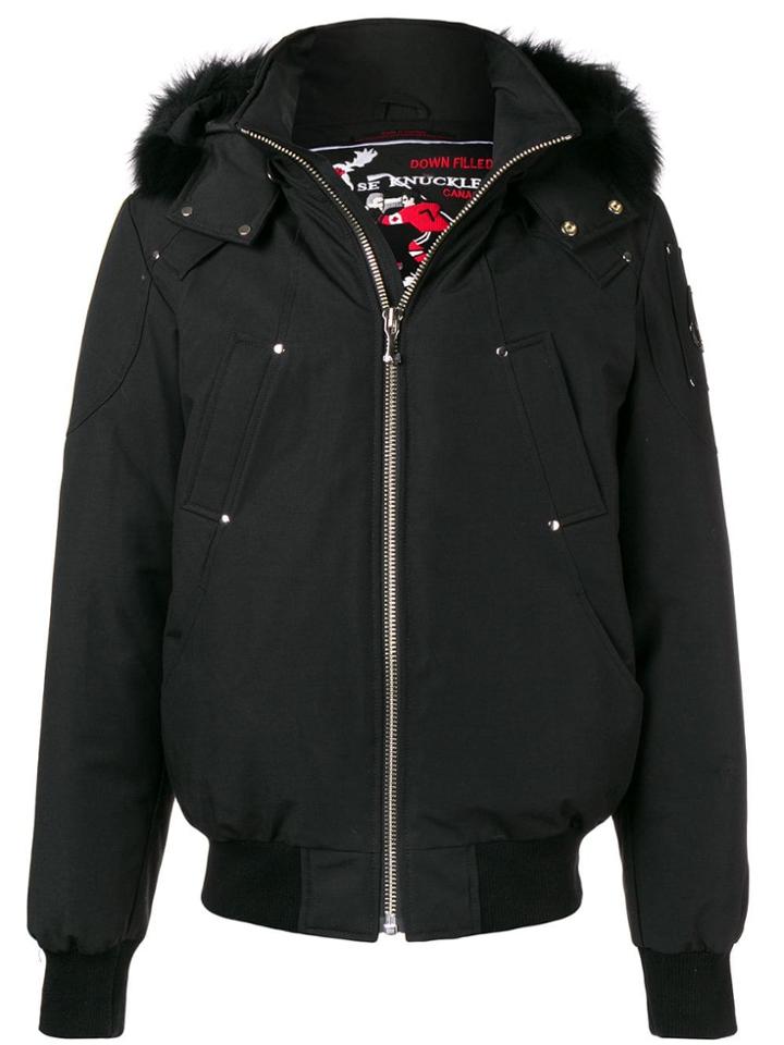 Moose Knuckles Long Sleeved Bomber Jacket - Black