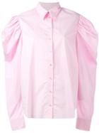 Marques'almeida - Puff Sleeve Shirt - Women - Cotton - M, Pink/purple, Cotton