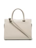 Saint Laurent Cream Uptown Small Leather Tote Bag - White
