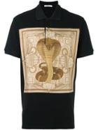 Givenchy Cobra Print Polo Shirt, Men's, Size: Small, Black, Silk/cotton