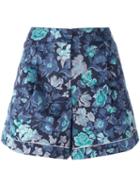 Burberry Floral Print Shorts, Women's, Size: 14, Cotton/acetate/cupro/silk