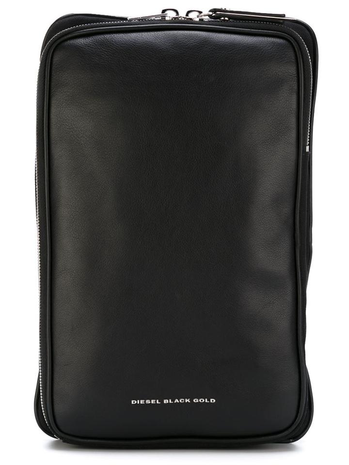 Diesel Black Gold Rectangular Backpack