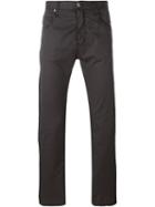 Armani Jeans Trim Detail Straight Leg Trousers, Men's, Size: 31, Black, Cotton