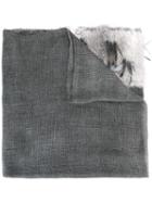 Cutuli Cult Fur Panel Raw Edge Scarf, Women's, Grey, Rabbit Fur/mohair/wool/feather