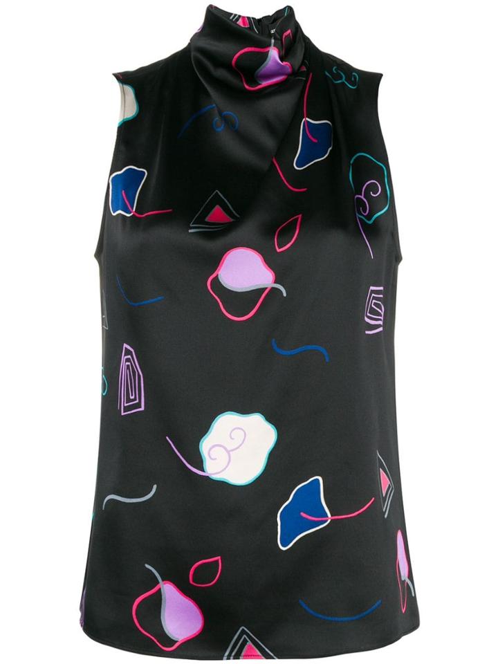 Giorgio Armani Geometric Print Sleeveless Top - Black