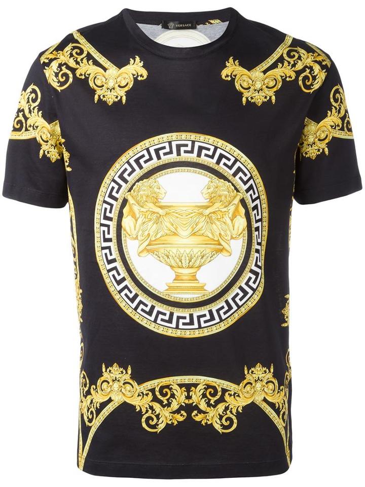 Versace La Coupe Des Dieux T-shirt, Men's, Size: Xs, Black, Cotton