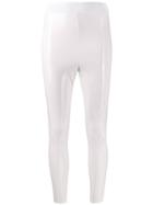 Elisabetta Franchi High Waisted Gloss Leggings - White