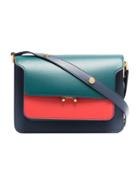 Marni Green, Red And Blue Trunk Small Leather Handbag - Multicolour