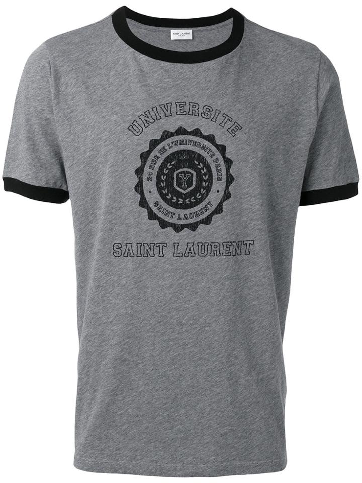 Saint Laurent Saint Laurent Université Ringer T-shirt - Grey