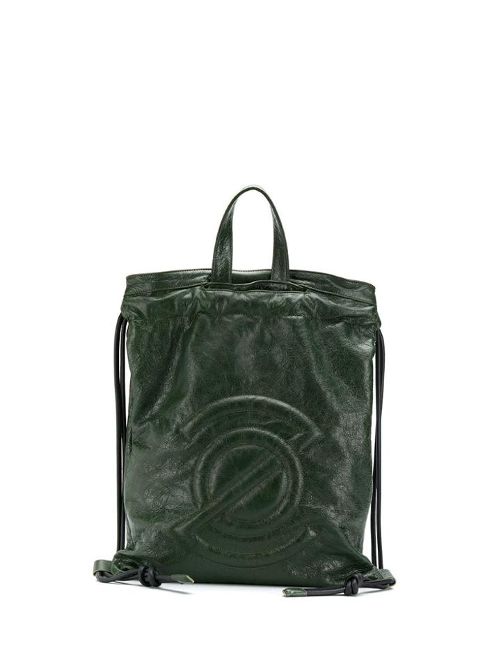Zanellato Debossed Logo Backpack - Green