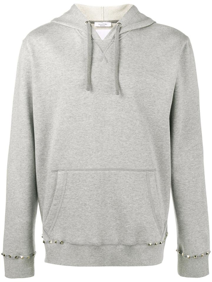 Valentino Pyramid Stud Hoodie - Grey