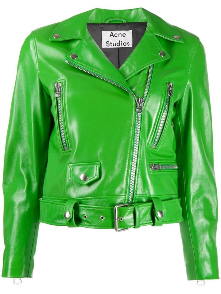 Acne Studios Fitted Biker Jacket - Green