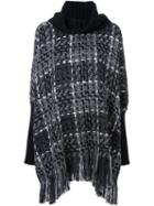 Dolce & Gabbana Bouclé Poncho, Women's, Size: 38, Black, Cotton/acrylic/polyamide/wool