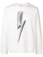 Neil Barrett Lightening Bow Print Sweatshirt - White