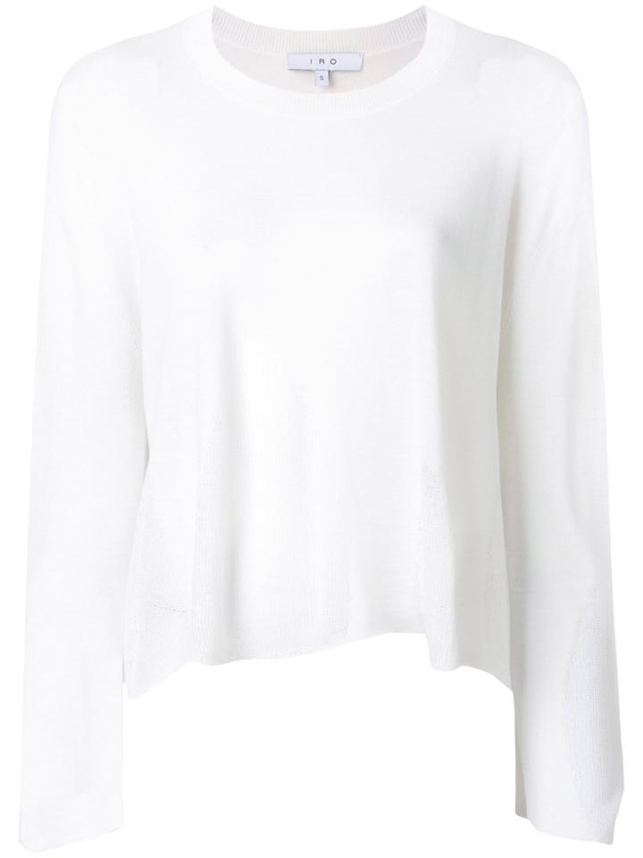 Iro Cropped Fine Knit Sweater - White