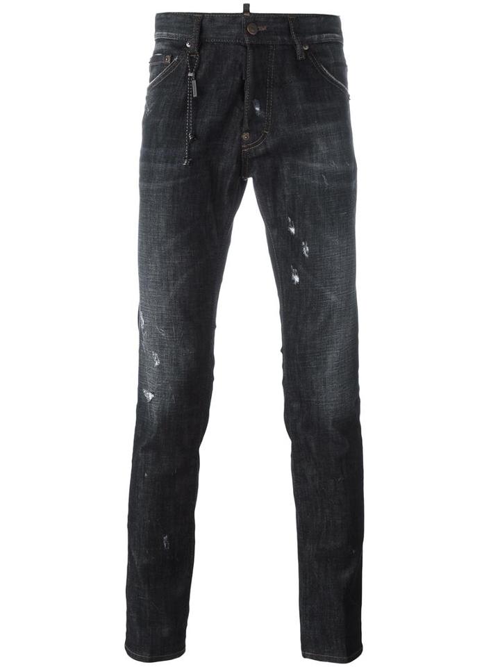 Dsquared2 'cool Guy' Lightly Distressed Jeans, Men's, Size: 50, Black, Cotton/spandex/elastane