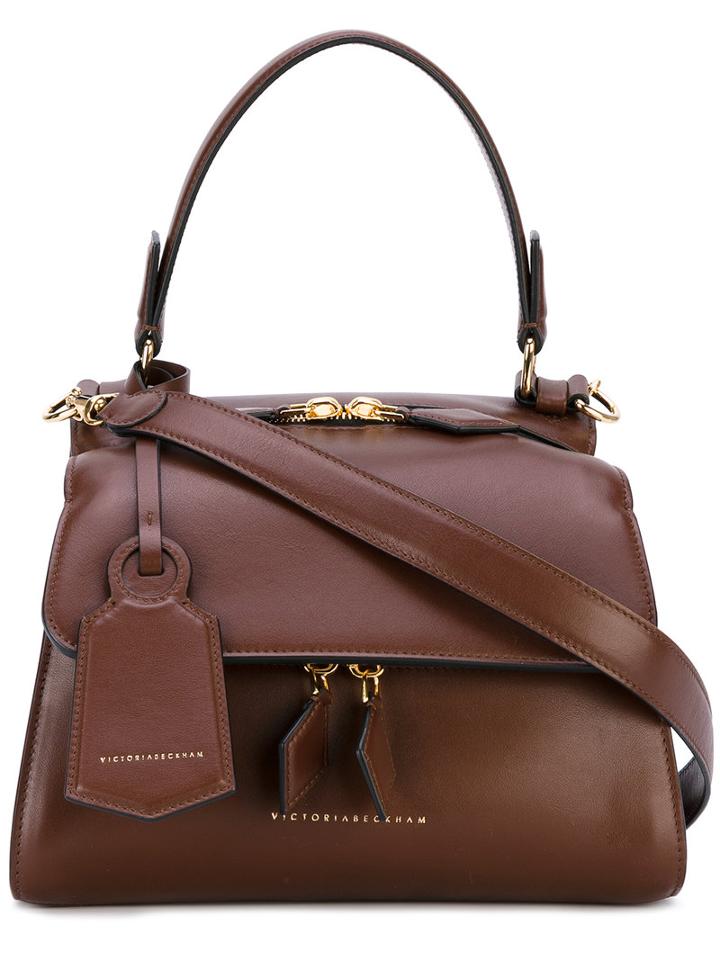 Victoria Beckham - Logo Stamp Shoulder Bag - Women - Calf Leather/polyamide/polyurethane - One Size, Red, Calf Leather/polyamide/polyurethane