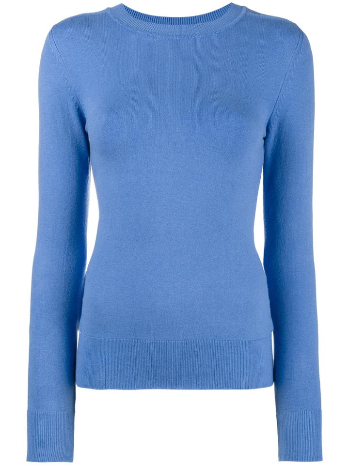 Joostricot Blue Ribbed High Neck Sweater