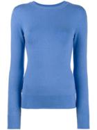 Joostricot Blue Ribbed High Neck Sweater