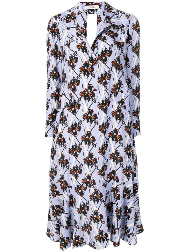 Dorothee Schumacher Orchid Print Maxi Dress - Blue
